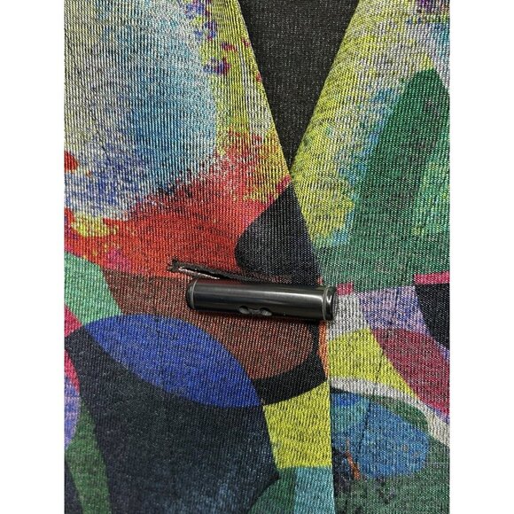 Ali Miles Jacket Medium Watercolor Artsy Abstract Colorful Toggle Button - Picture 4 of 6